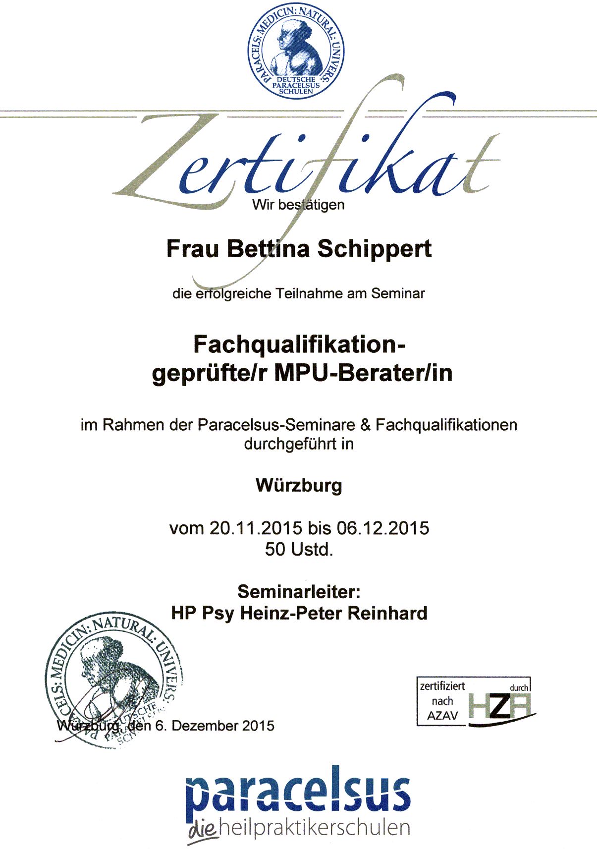 Fachqualifikation Geprüfter MPU Berater